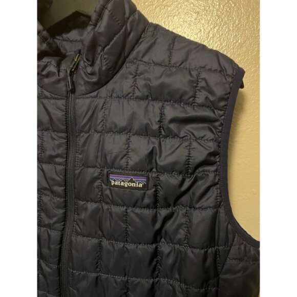 Patagonia Nano Puff Vest Primaloft Insulated Navy Blue Puffer Mens Medium *LOGO - Picture 4 of 11
